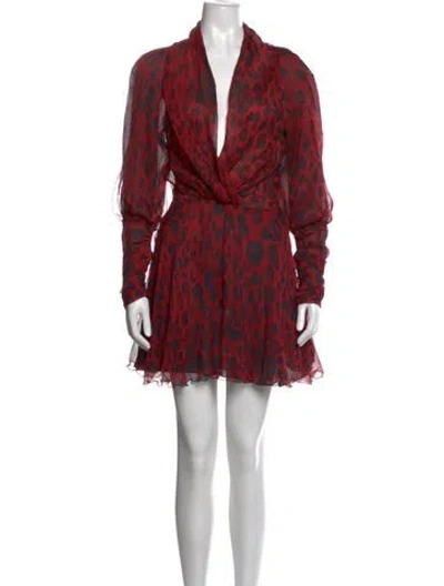 Pre-owned Redemption Silk Mini Dress In Red