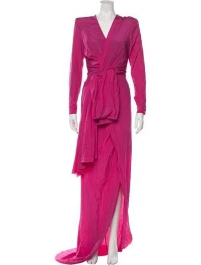 Pre-owned Redemption V-neck Midi Length Dress In Pink