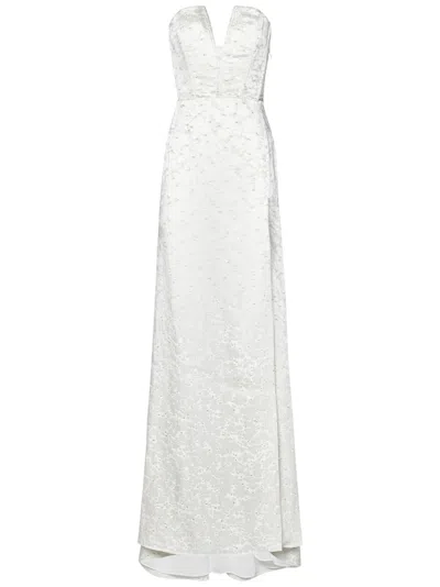 Redemption White Jacquard Dress With Bustier Top