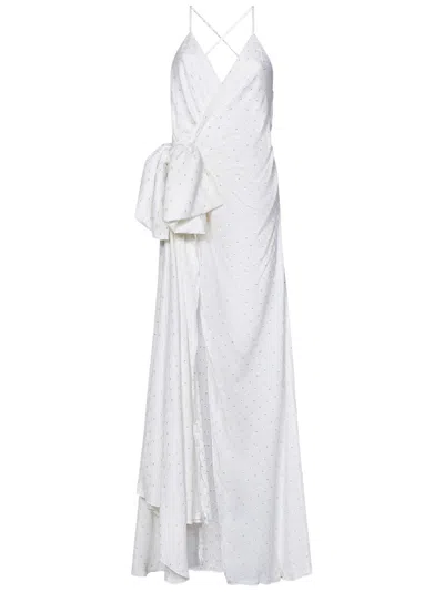 Redemption Wrap Design Dress With Bow Detail In White