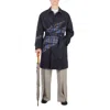 Redemptive Men's Navy And Blue Check Seamless Bonding Pattern Coat In Black