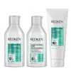 Redken Acidic Bonding Curls Shampoo 300ml, Conditioner 300ml, & Leave-in 250ml Bundle For Damaged Curly & C