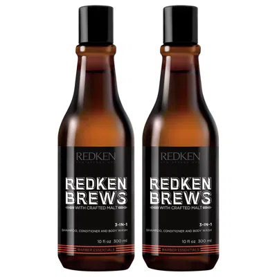 Redken Brews Men's 3 In 1 Shampoo Duo In White