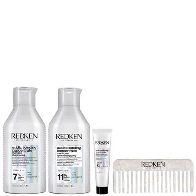 Redken Exclusive  Acidic Bonding Concentrate Shampoo 300ml, Conditioner 300ml, Leave In 30ml & Limite