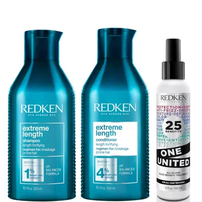 Redken Extreme Length Shampoo, Conditioner And One United Hair Bundle In White