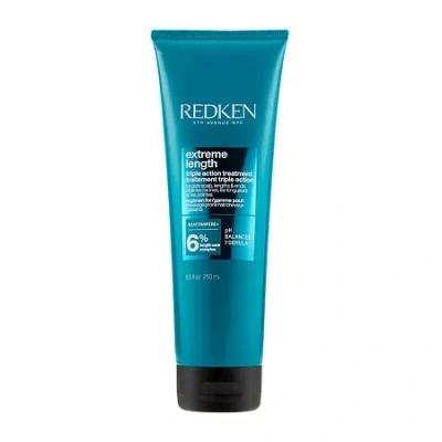 Redken Extreme Length Triple Action Treatment Hair Mask 8.5 Oz. In Blue