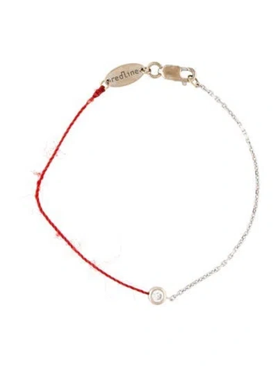 Pre-owned Redline 18k Diamond & Red Cord 'pure Double' Bracelet