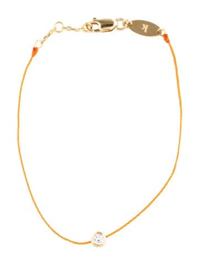 Pre-owned Redline 18k Diamond Station Bracelet, 6.25" In Orange