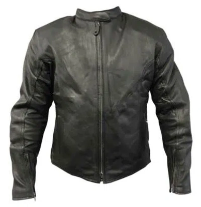 Pre-owned Redline Leather Redline Men's Classic Armor Cowhide Leather Motorcycle Jacket - M-4515 (xl) In Black