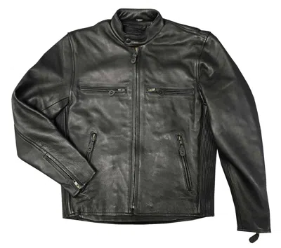 Pre-owned Redline Leather Redline Men's Touring Cowhide Leather Motorcycle Jacket - Solid Black M-200