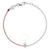 Redline White Gold And Diamond Royal String Bracelet In Red