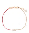 Redline Rose Gold And Diamond Infinite String-chain Bracelet In Red