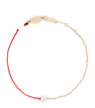 Redline Rose Gold And Diamond Royal 10-year Anniversary Bracelet In Red