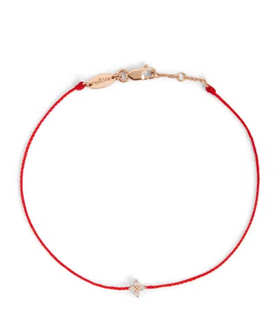 Redline Rose Gold And Diamond Shiny Bracelet In Red