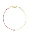 Redline Round Half-rope And Half-chain Bracelet In White