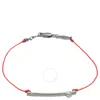 Redline Tube 0.05ct Round Diamond String Bracelet In Red