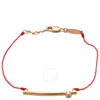 Redline Tube 0.05ct Round Diamond String Bracelet In Red