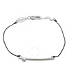 Redline Tube String Bracelet With 0.05ct Diamond In White Gold Bezel Setting In Black