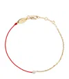 Redline Yellow Gold And Diamond Absolu Thread Bracelet In Red