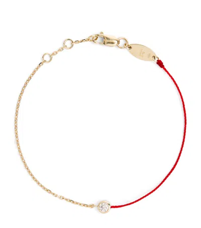 Redline Yellow Gold And Diamond Pure Half-chain Bracelet In Red
