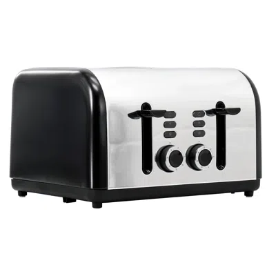 Redmond 4-slice Wide Slot 1400w Stainless Steel Toaster In Black