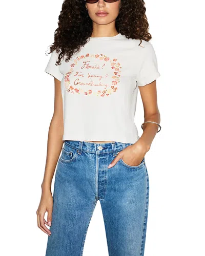Re/done 1950's Florals Boxy Tee In White