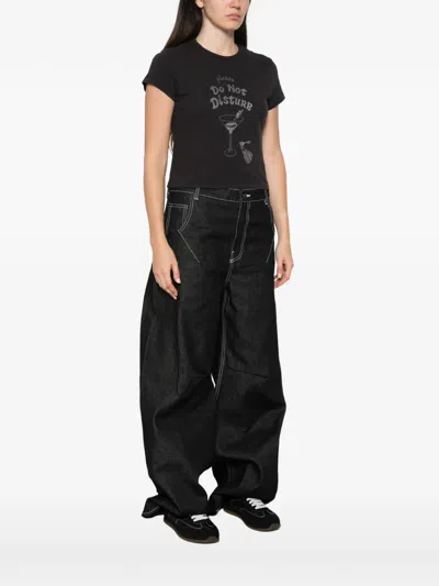Re/done 50's Boxy Graphic-print T-shirt In Black
