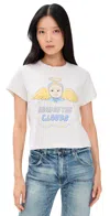 Re/done 50s Boxy Clouds Tee Vintage White In White