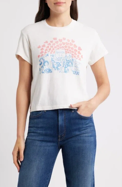 Re/done '50s Sisters Boxy Graphic T-shirt In White