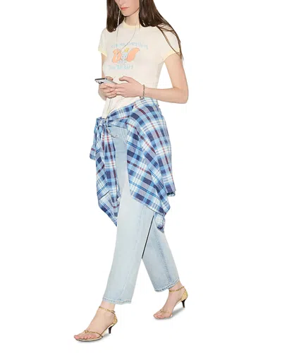 Re/done 60s Dumbo Slim Ringer Tee In Blue