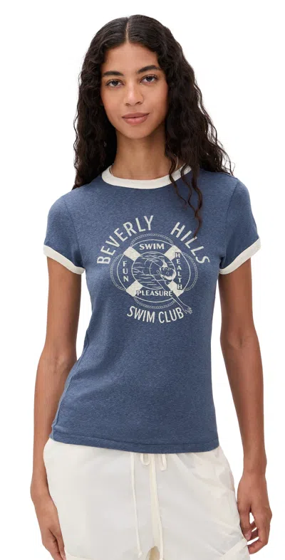 Re/done 60s Slim Ringer Tee Navy White In Blue