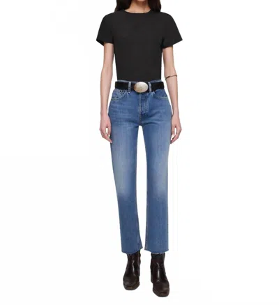 Re/done 70's Stove Pipe Straight Jeans In Med Vain In Multi