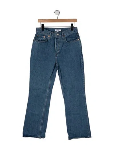 Pre-owned Re/done 70s Bootcut Straight Leg Jeans In Blue
