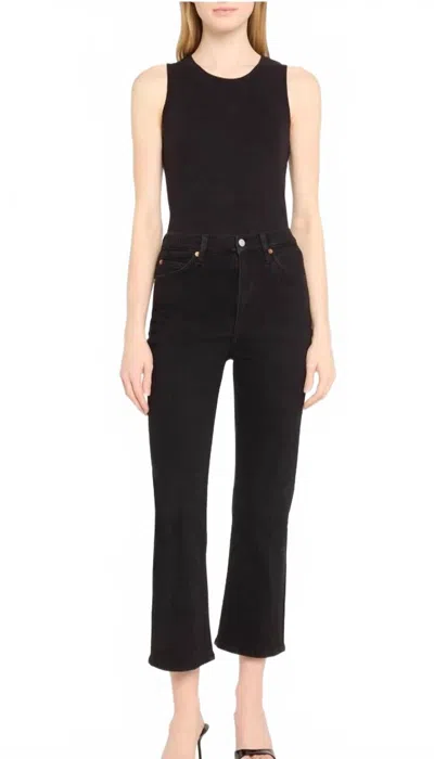 Re/done 70s Crop Boot Jean In Black