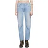 Re/done 70s Easy Straight Crop Jeans In Light Wash In Blue
