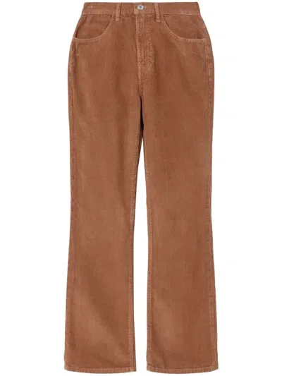 Re/done 70s Pocket Corduroy Flared Trousers In 褐色