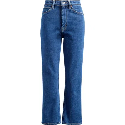 Re/done '70s High Waist Ankle Bootcut Jeans In Faded Rider