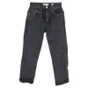 Re/done 70s High-waisted Straight-leg Jeans In Grey Cotton In Animal Print