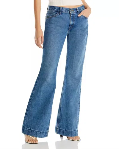 Re/done 70s Low Rise Bell Bottom Wide Leg Jeans In Clean Moon Stoned