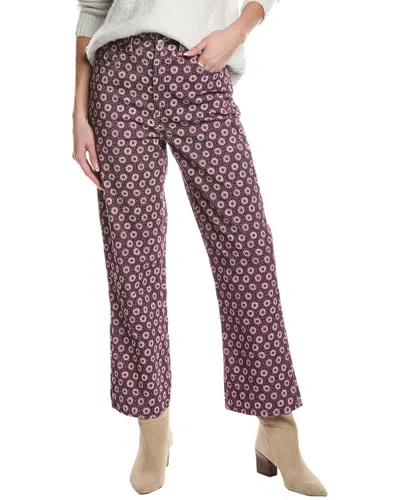 Re/done 70s Plum Stamp Loose Flare Jean In Burgundy