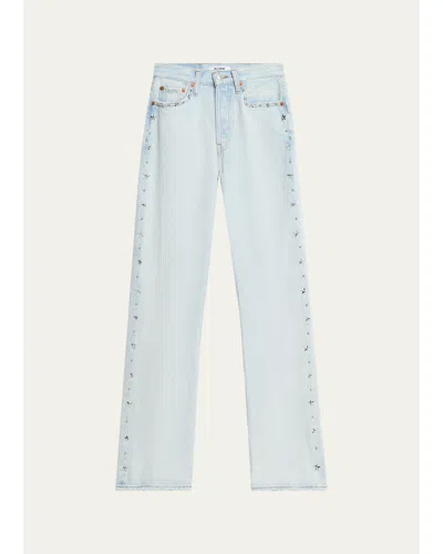 Re/done 70s Slim Bootcut Jeans In Bleach
