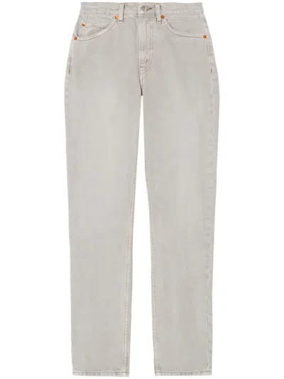 Re/done 70s Stove Pipe High-rise Slim-cut Jeans In Greyish