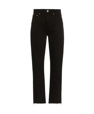 Re/done 70s Stove Pipe Jeans In Black