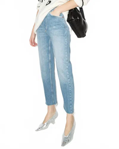 Re/done 70s Stove Pipe Jeans In Light Wash In Blue