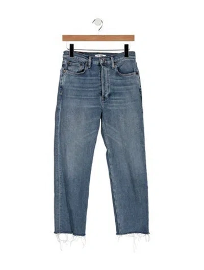 Pre-owned Re/done 70s Stove Pipe Straight Leg Jeans In Blue