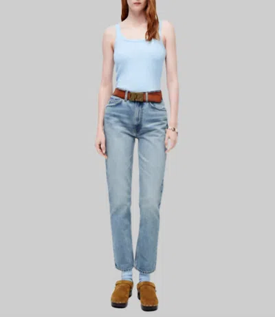 Re/done 70s Straight Jeans In Clean Medium Raf In Blue