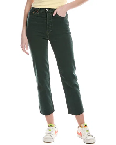 Re/done 70s Ultra High-rise Washeve Stovepipe Jean In Green