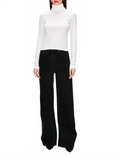Re/done 70s Ultra High Rise Wide Leg Jeans In Black Stone Wash