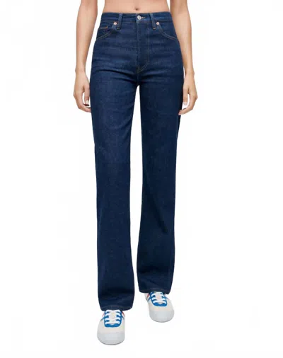 Re/done Painter Stove Pipe High-rise Straight-leg Jeans In Blue