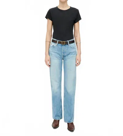 Re/done 90's High Rise Loose Jeans In Worn Blue